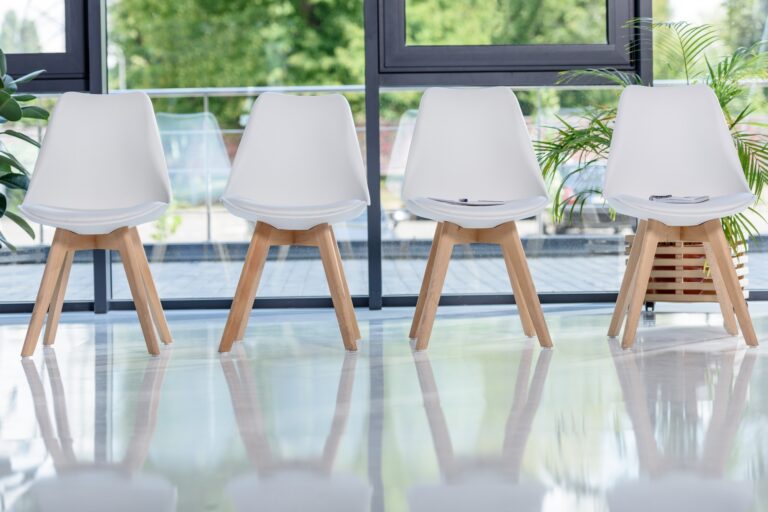 White chairs in light modern office