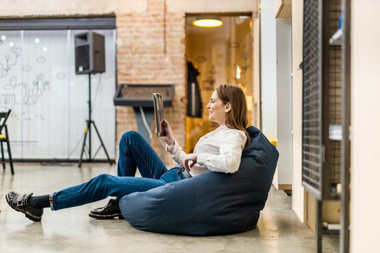 Businesswoman working in a start-up office