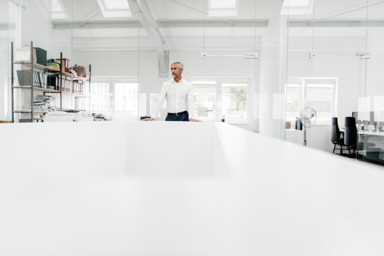 Mature businessman at conference table in office